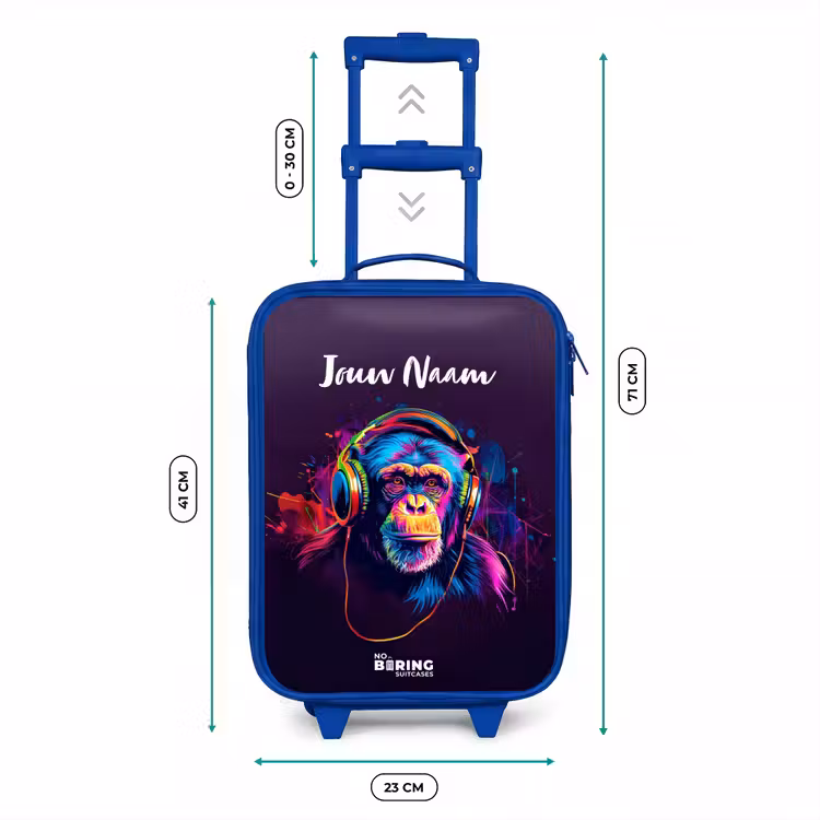Kinderkoffer met naam - Blauw - Baviaan Beats — 6