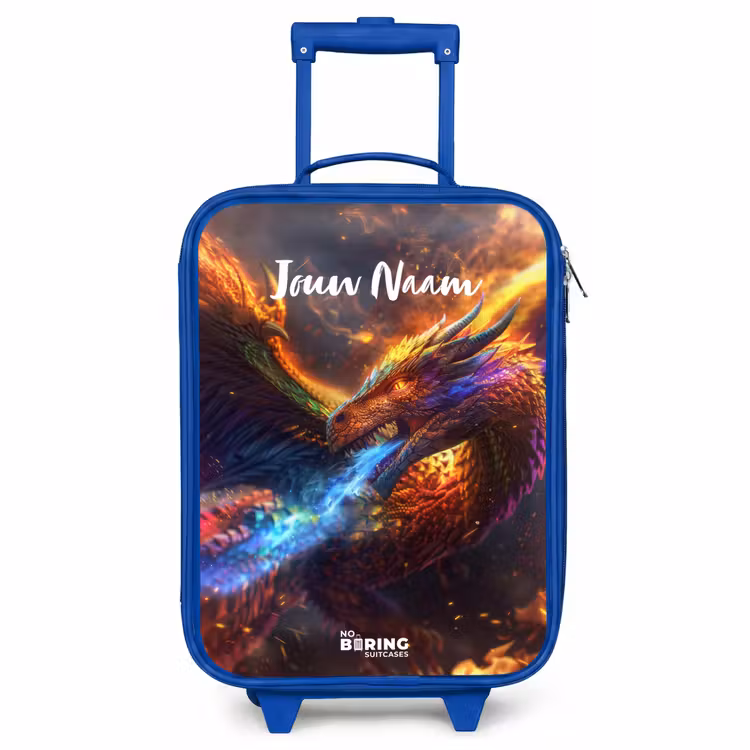 Kinderkoffer met naam - Blauw - Chroma krijger — 1