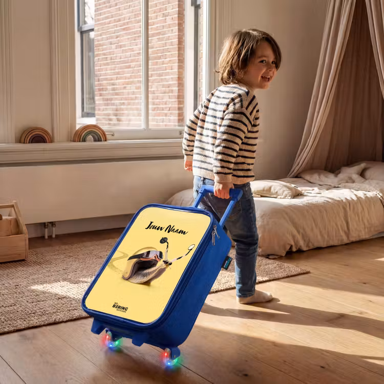 Kinderkoffer met naam - Blauw - Escar-Go - Geel — 3