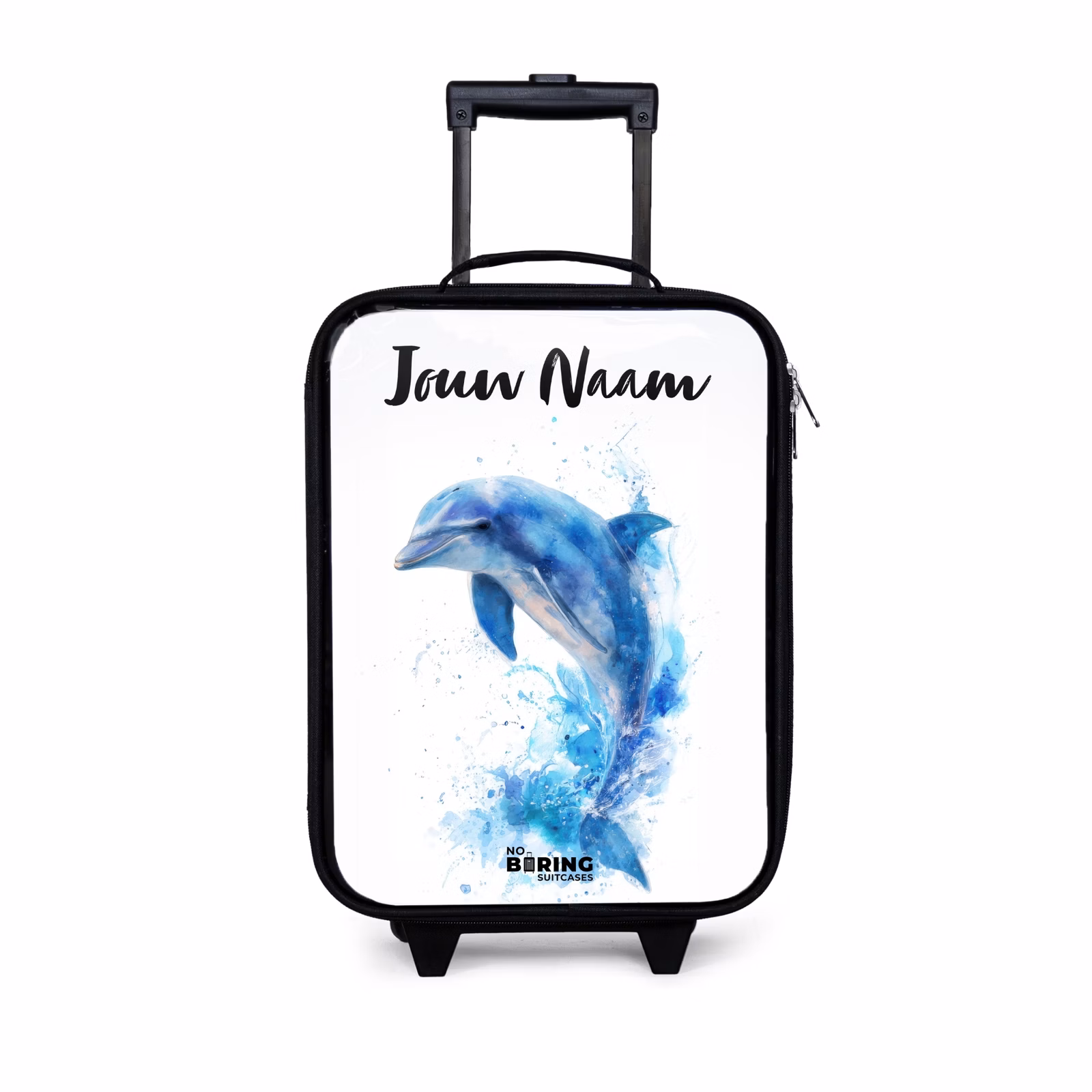 Kinderkoffer met naam - Springende blauwe dolfijn — 1