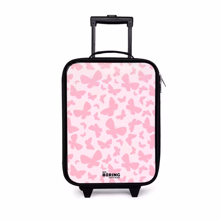 Kinderkoffer - Zwart - Roze vlinders — 1