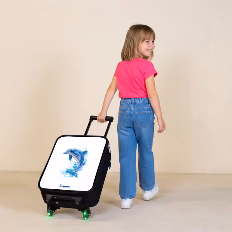 Kinderkoffer - Zwart - Springende blauwe dolfijn — 2
