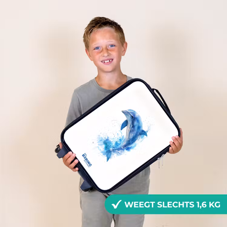 Kinderkoffer - Zwart - Springende blauwe dolfijn — 3