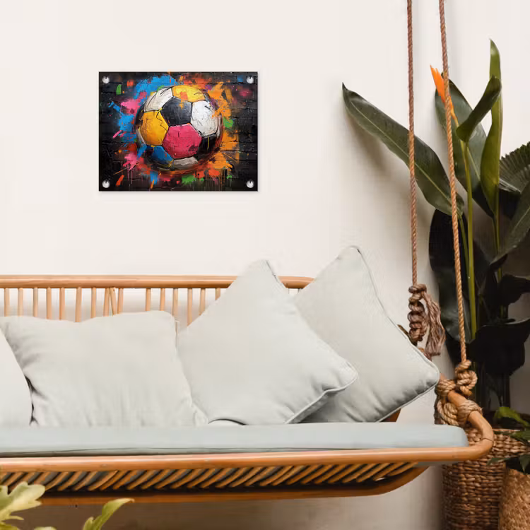 Tuinposter - Kleurrijke Voetbal — 5