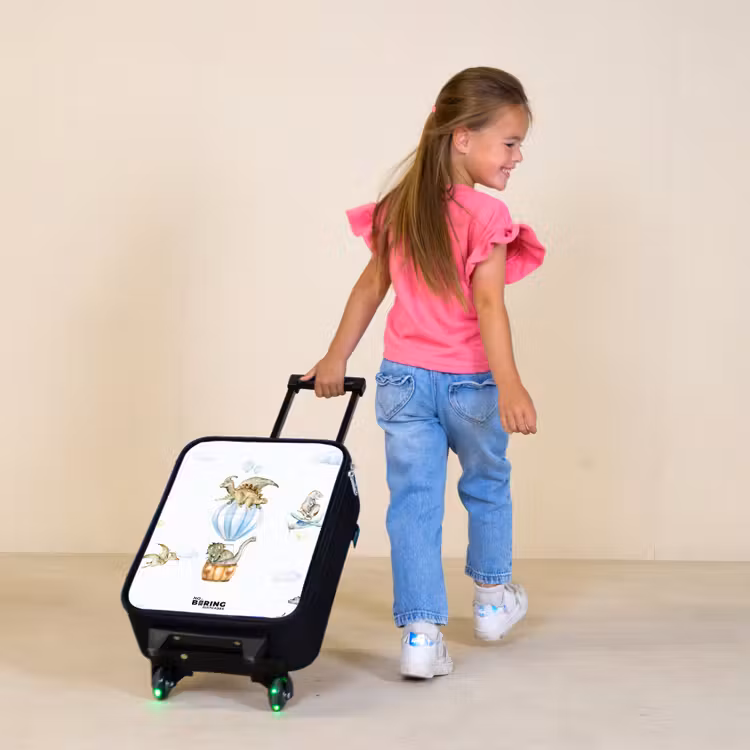Kinderkoffer - Zwart - Dwalende dino's — 2