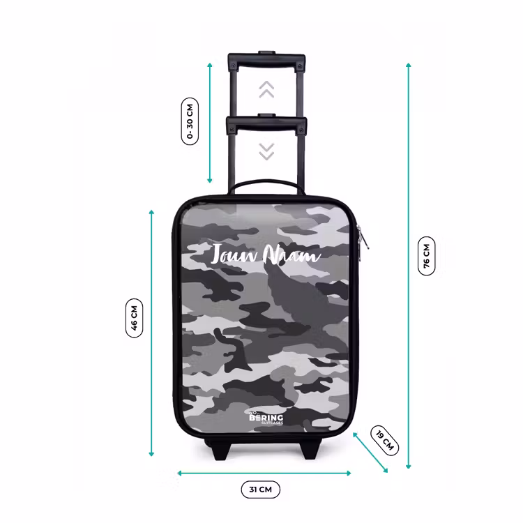 Kinderkoffer - Zwart - Camogrijs — 7