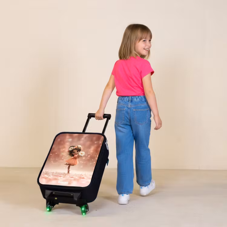 Kinderkoffer - Zwart - Fee met madeliefjes — 2