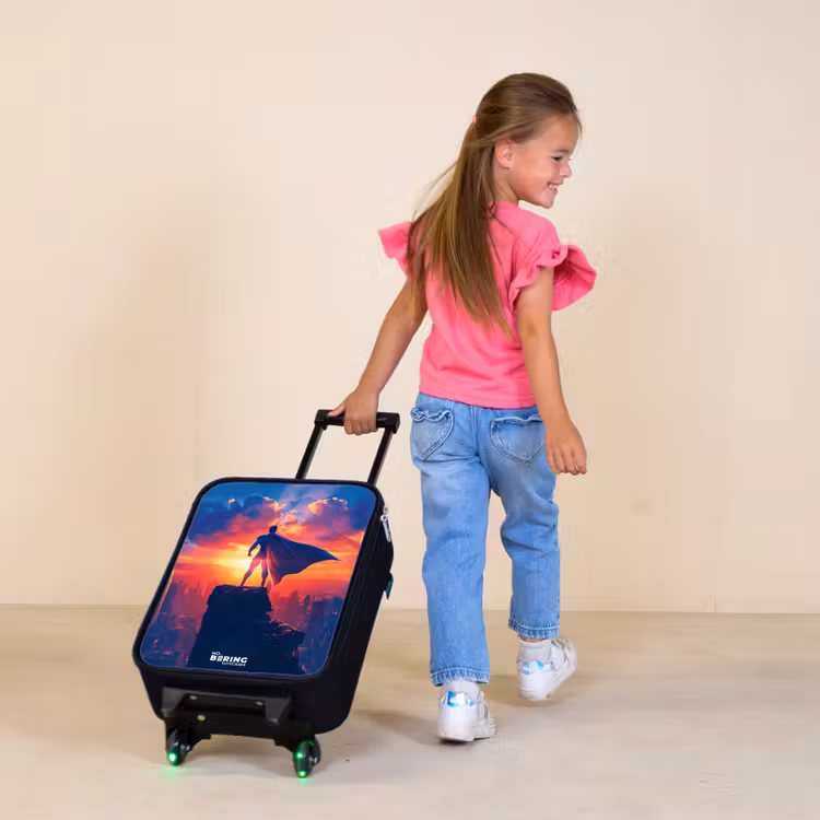 Kinderkoffer - Zwart - Skyscraper superheld — 2