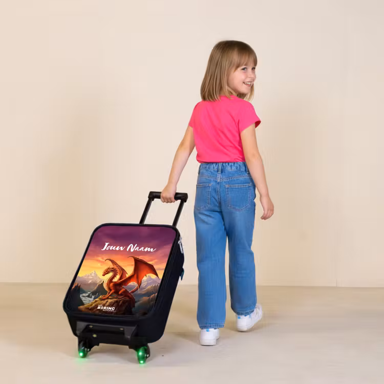 Kinderkoffer - Zwart - Rode reuzendraak — 2
