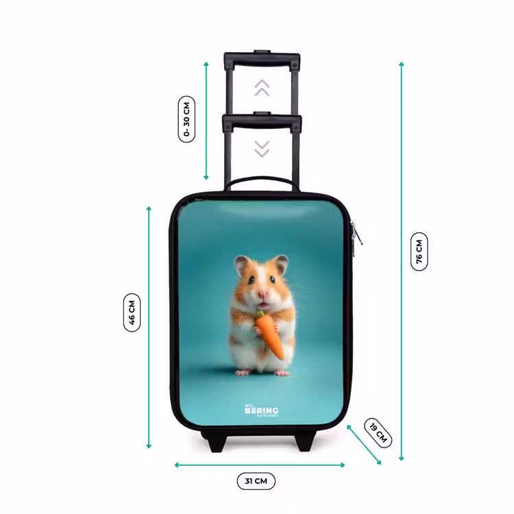 Kinderkoffer - Zwart - Hamster - Wortel - Dier — 7