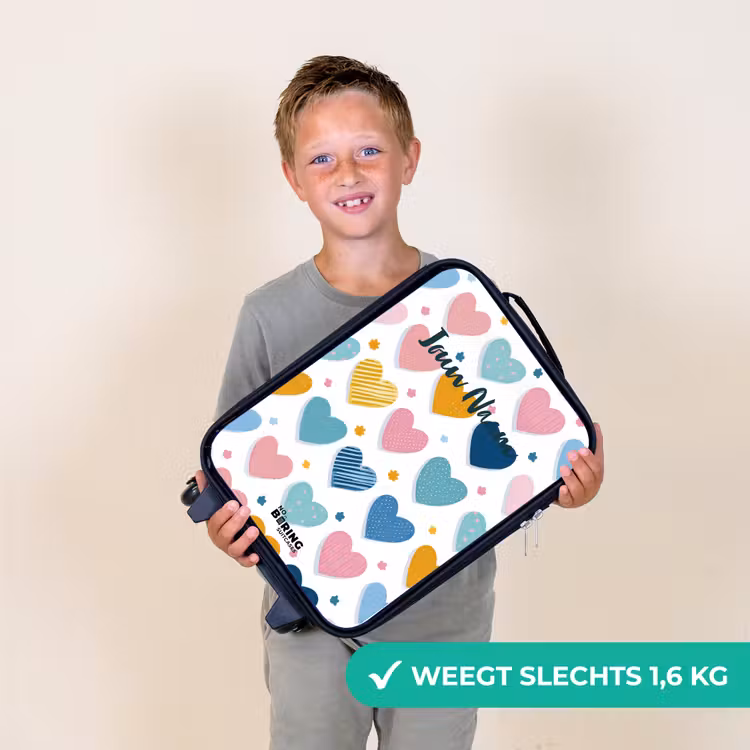 Kinderkoffer - Zwart - Hartenpatroon — 3