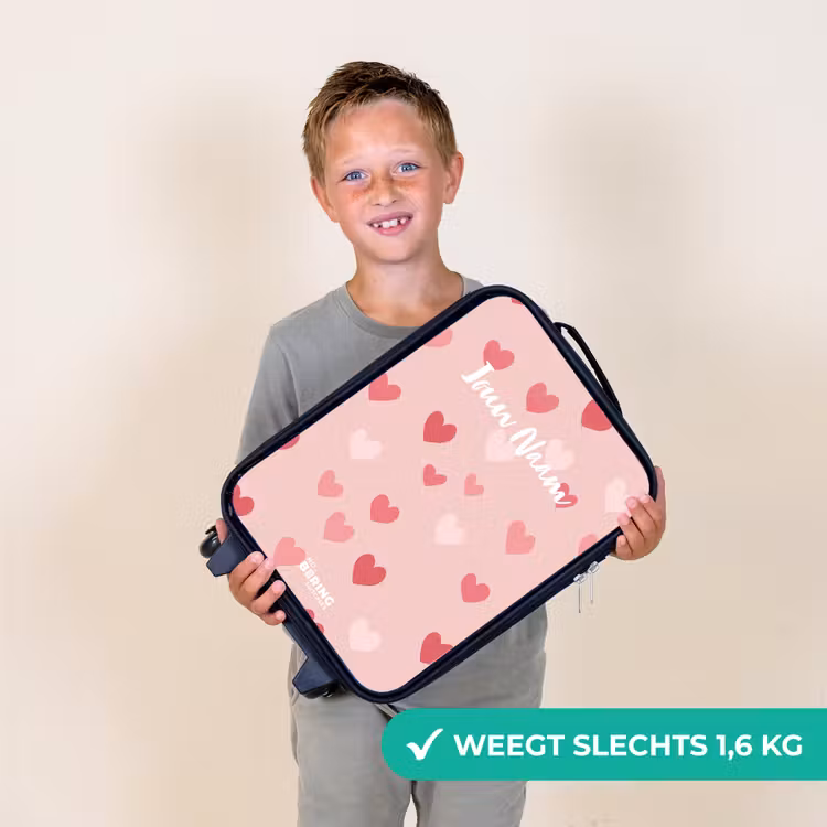 Kinderkoffer - Zwart - Hartjes — 3