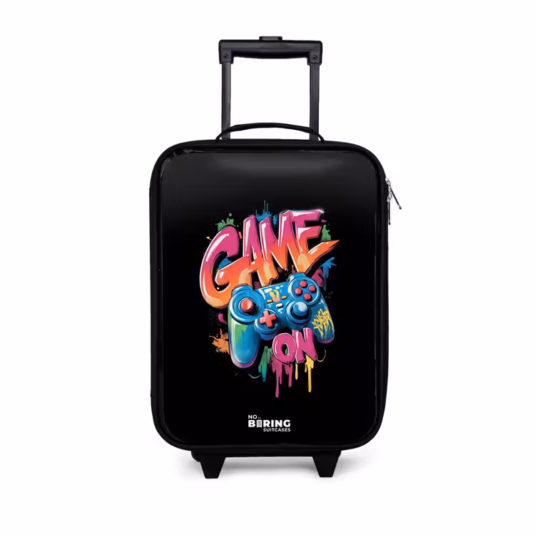 Kinderkoffer - Zwart - Game - Controller - Graffiti - Neon — 1