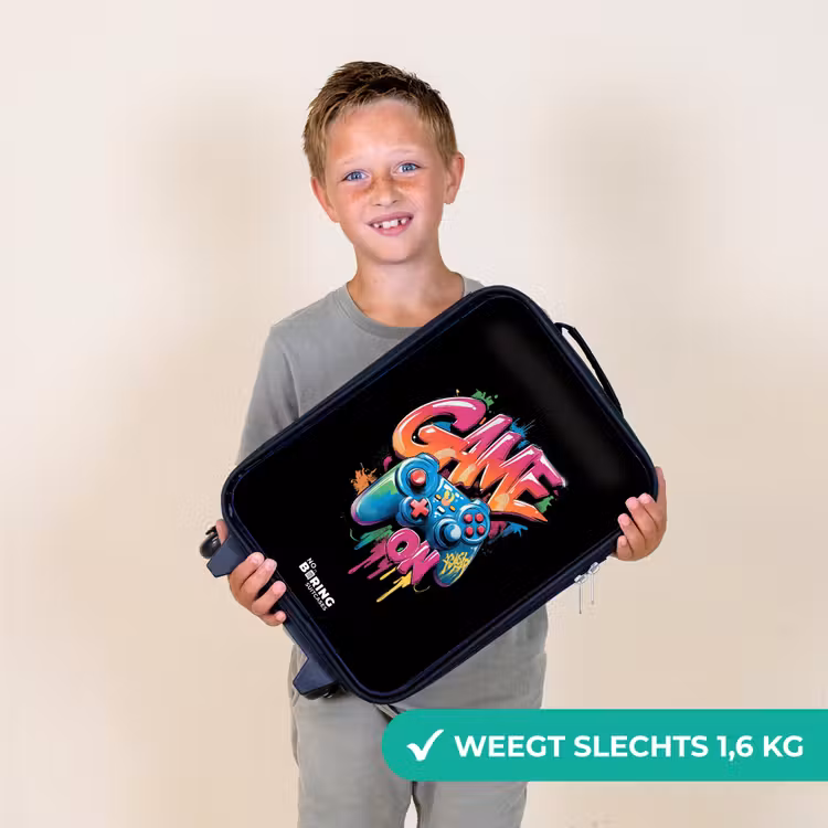 Kinderkoffer - Zwart - Game - Controller - Graffiti - Neon — 3