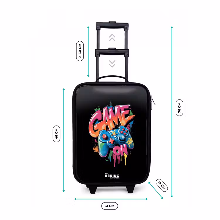 Kinderkoffer - Zwart - Game - Controller - Graffiti - Neon — 7