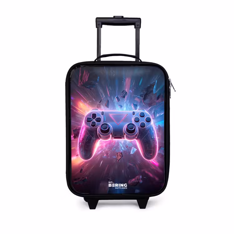 Kinderkoffer - Zwart - Game - Controller - Neon — 1