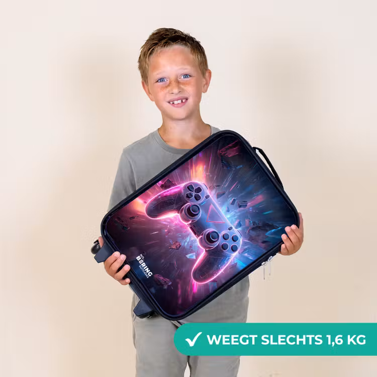 Kinderkoffer - Zwart - Game - Controller - Neon — 3