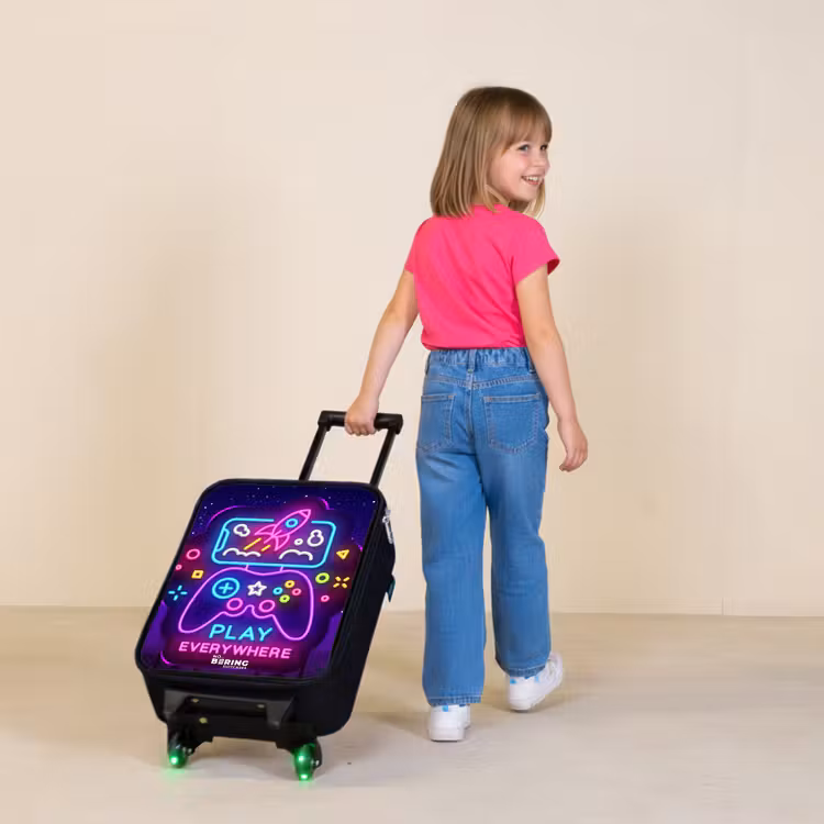 Kinderkoffer - Neonillustratie met een controller — 2