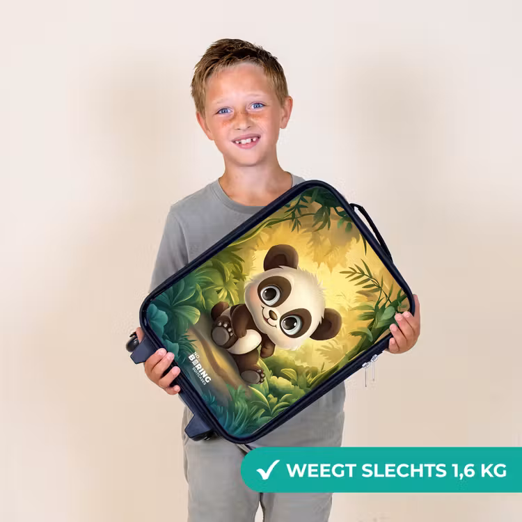 Kinderkoffer - Zwart - Panda - Bamboebos - Groen — 3