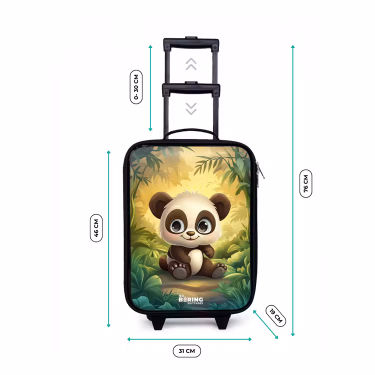 Kinderkoffer - Zwart - Panda - Bamboebos - Groen — 7