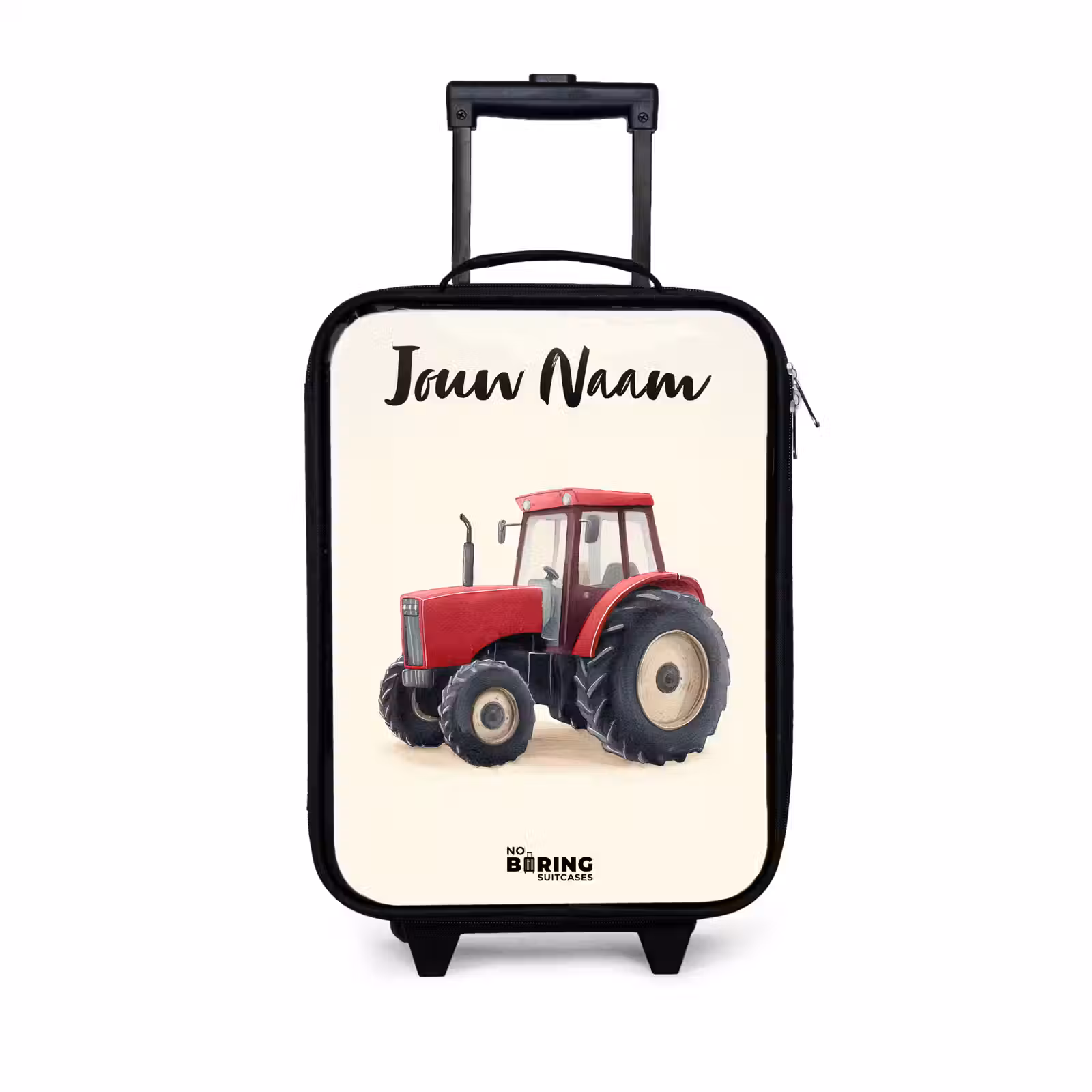 Kinderkoffer met naam - Tractor - Getekend - Rood — 1
