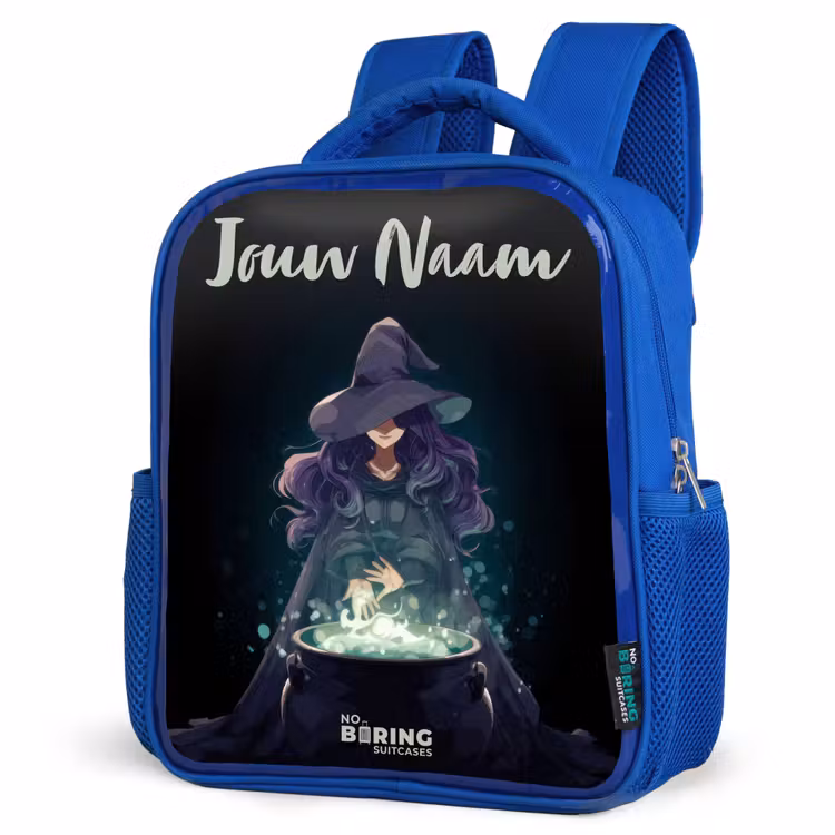 Kinderrugzak met naam - Blauw - Heks - Ketel - Tover — 7