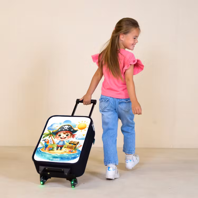 Kinderkoffer - Zwart - Piraat op een eiland — 2