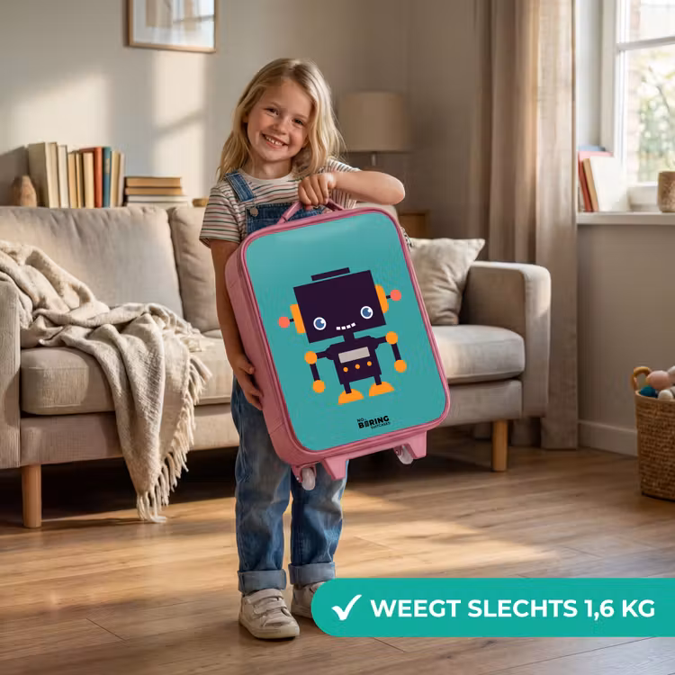 Kinderkoffer - Roze - Groene robot — 2