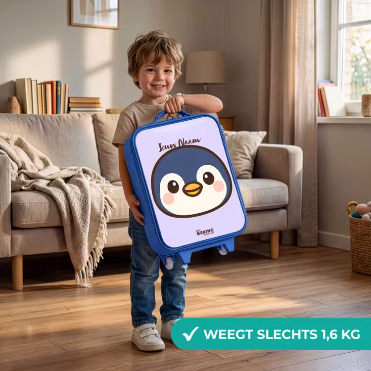 Kinderkoffer - Blauw - Pinguïn — 2