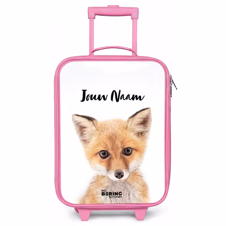 Kinderkoffer met naam - Roze - Vicky Vosje — 1