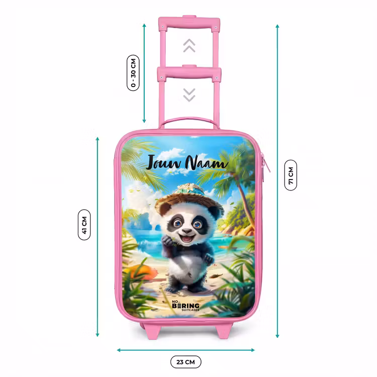 Kinderkoffer met naam - Roze - Pablo panda — 5