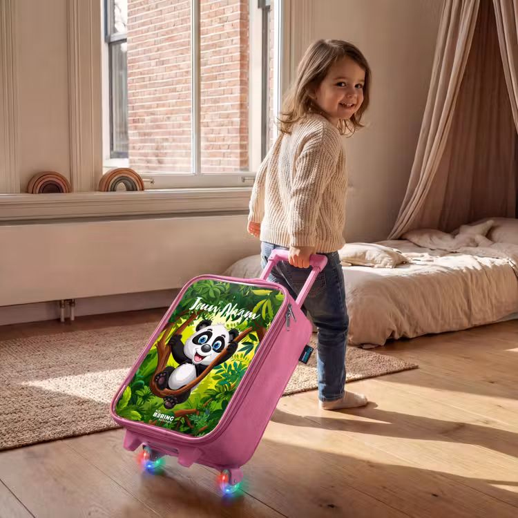 Kinderkoffer met naam - Roze - Pedro panda — 3
