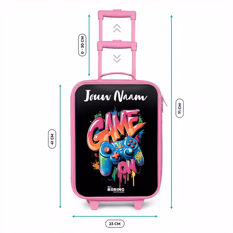Kinderkoffer met naam - Roze - Controller - Game - Graffiti - Tekst — 5