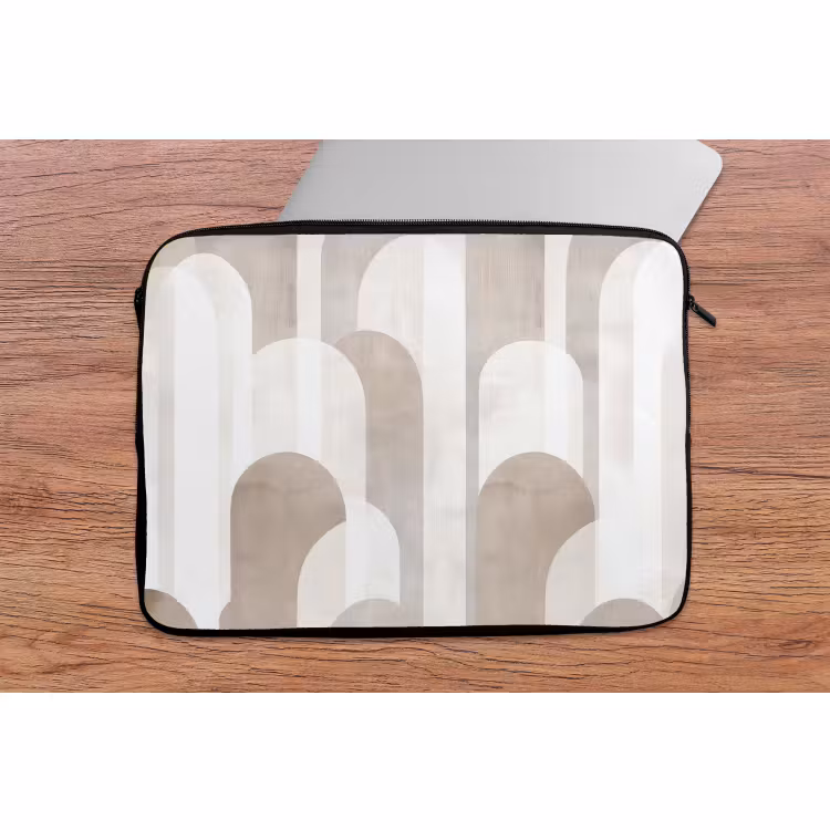 Laptophoes - Abstracte bogen - Modern - Beige — 2