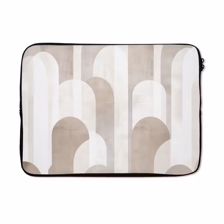 Laptophoes - Abstracte bogen - Modern - Beige — 5