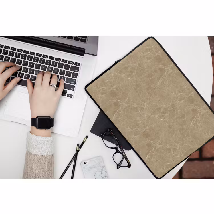 Laptophoes - Beige - Marmer - Witte aders — 3