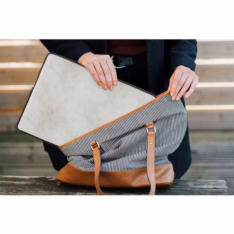 Laptophoes - Grijs - Marmer - Aders — 4