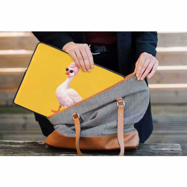 Laptophoes - Eend - Zonnebril - Geel — 4
