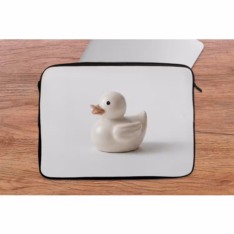Laptophoes - Badeend - Minimalistisch - Wit — 2