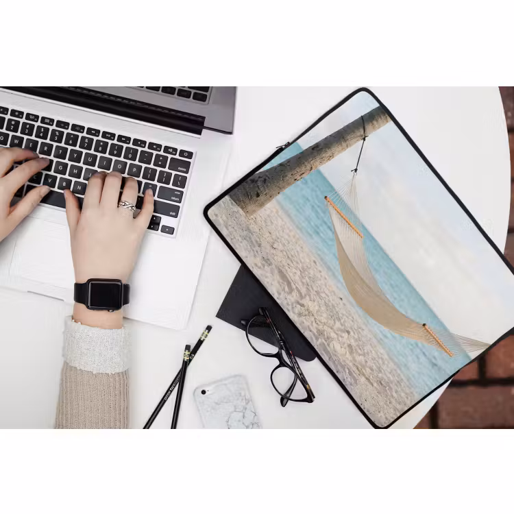 Laptophoes - Hangmat - Strand - Wit — 3