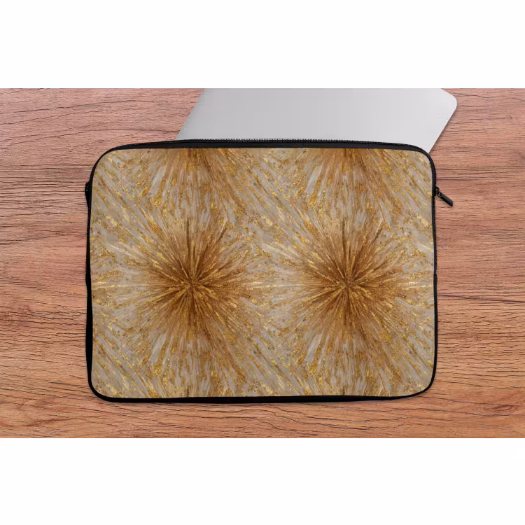 Laptophoes - Explosie - Abstract - Goud - Wit — 2