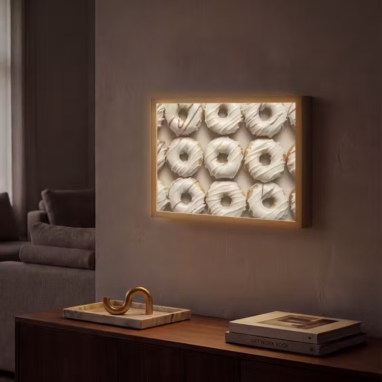 Lightbox - Wandlamp - Donuts - Chocolade - Wit - Beige — 2
