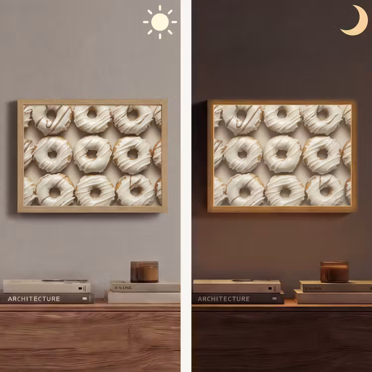 Lightbox - Wandlamp - Donuts - Chocolade - Wit - Beige — 6