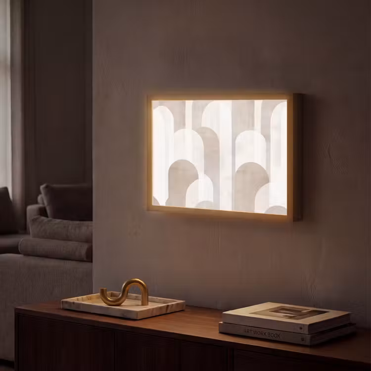 Lightbox - Wandlamp - Abstracte bogen - Modern - Beige — 2