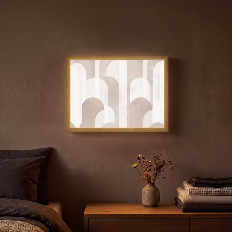 Lightbox - Wandlamp - Abstracte bogen - Modern - Beige — 3