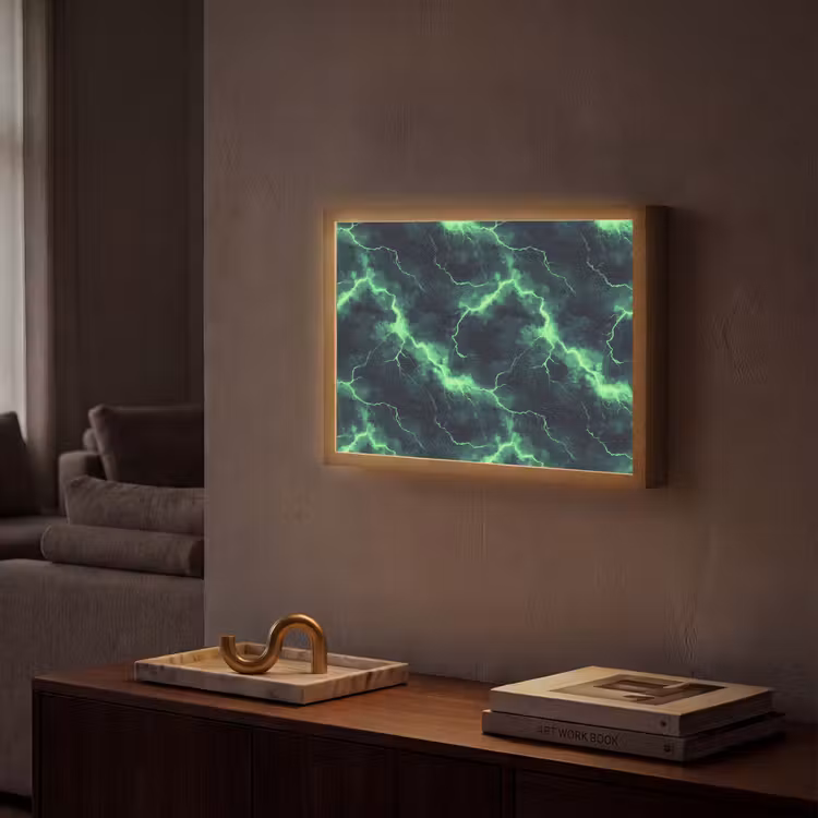 Lightbox - Wandlamp - Groen - Bliksem - Storm — 2