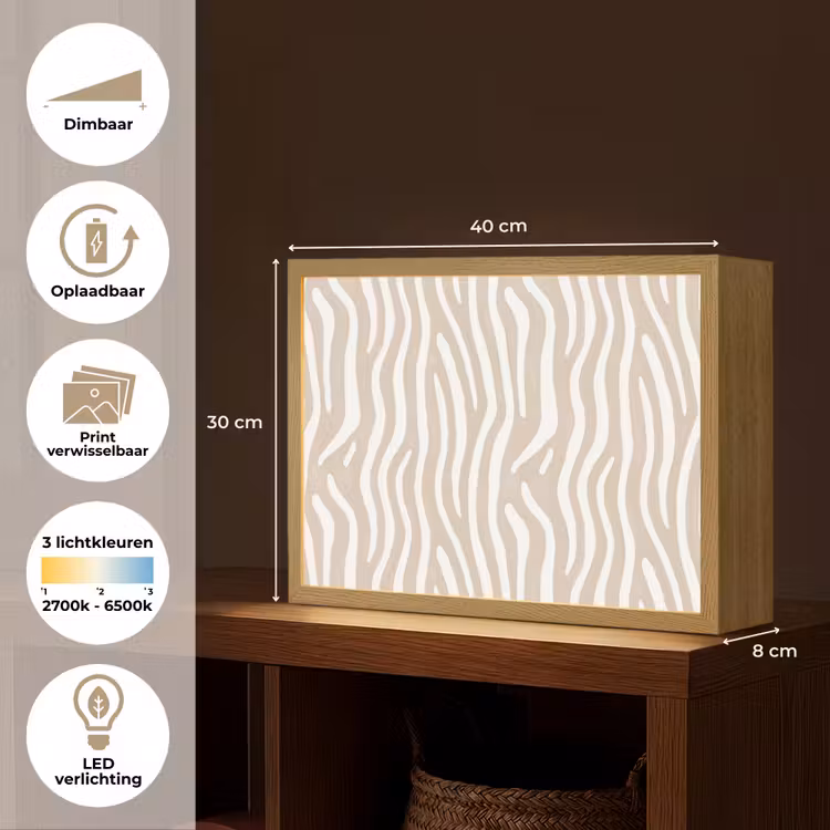 Lightbox - Wandlamp - Abstract - Zebra - Beige — 10