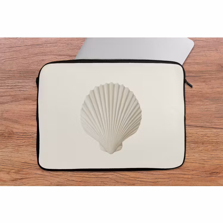 Laptophoes - Schelp - Minimalistisch - Wit — 2