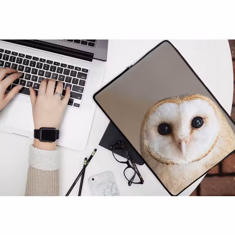 Laptophoes - Uil - Bruin - Wit — 3