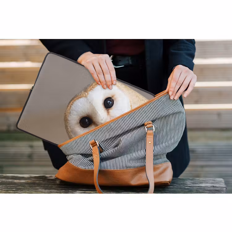Laptophoes - Uil - Bruin - Wit — 4